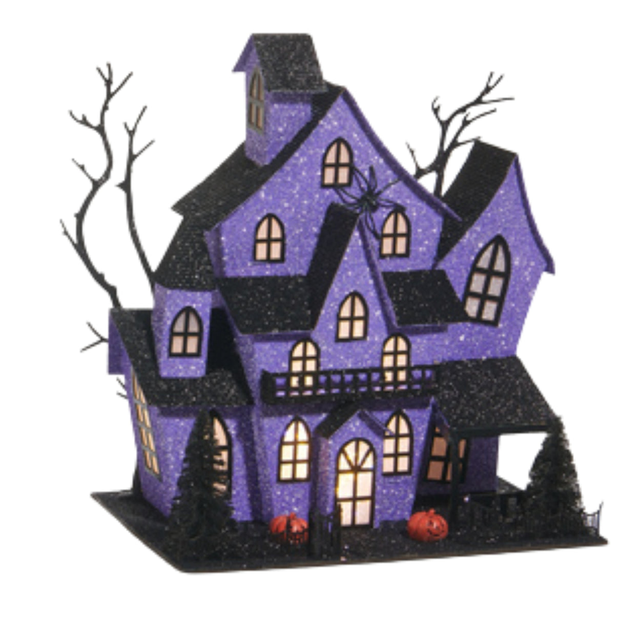 PRE-Order Raz Halloween  12.75" Lighted Purple Haunted House 4519109