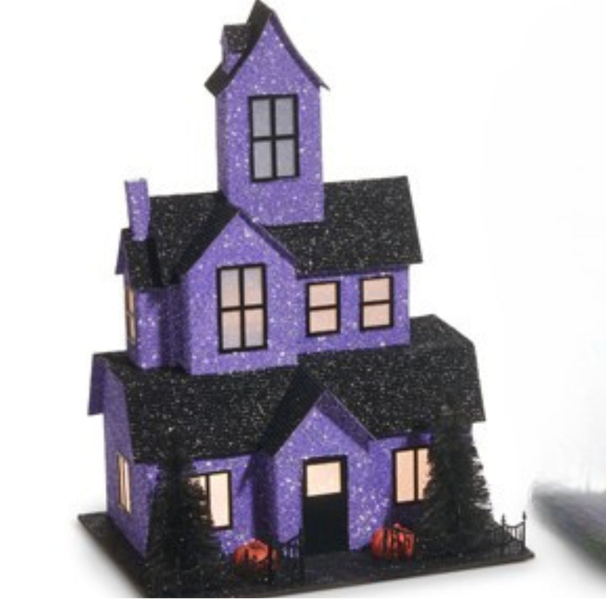 PRE-Order Raz Halloween  12.75" Lighted Purple Haunted House 4519109
