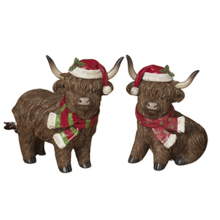 Pre-Order 9.4" Resin Santa Hat Highland Cow Set 2794910