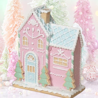 Pre-Order Gerson 5.51" Resin Pastel Christmas Frosted Ice Cream House 2799250