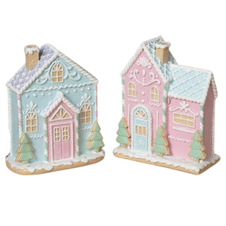 Pre-Order Gerson 5.51" Resin Pastel Christmas Frosted Ice Cream House 2799250