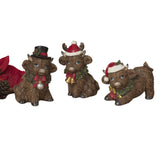 Pre-Order 4.9" Resin Santa Top Hat Highland Cow Set 2794930