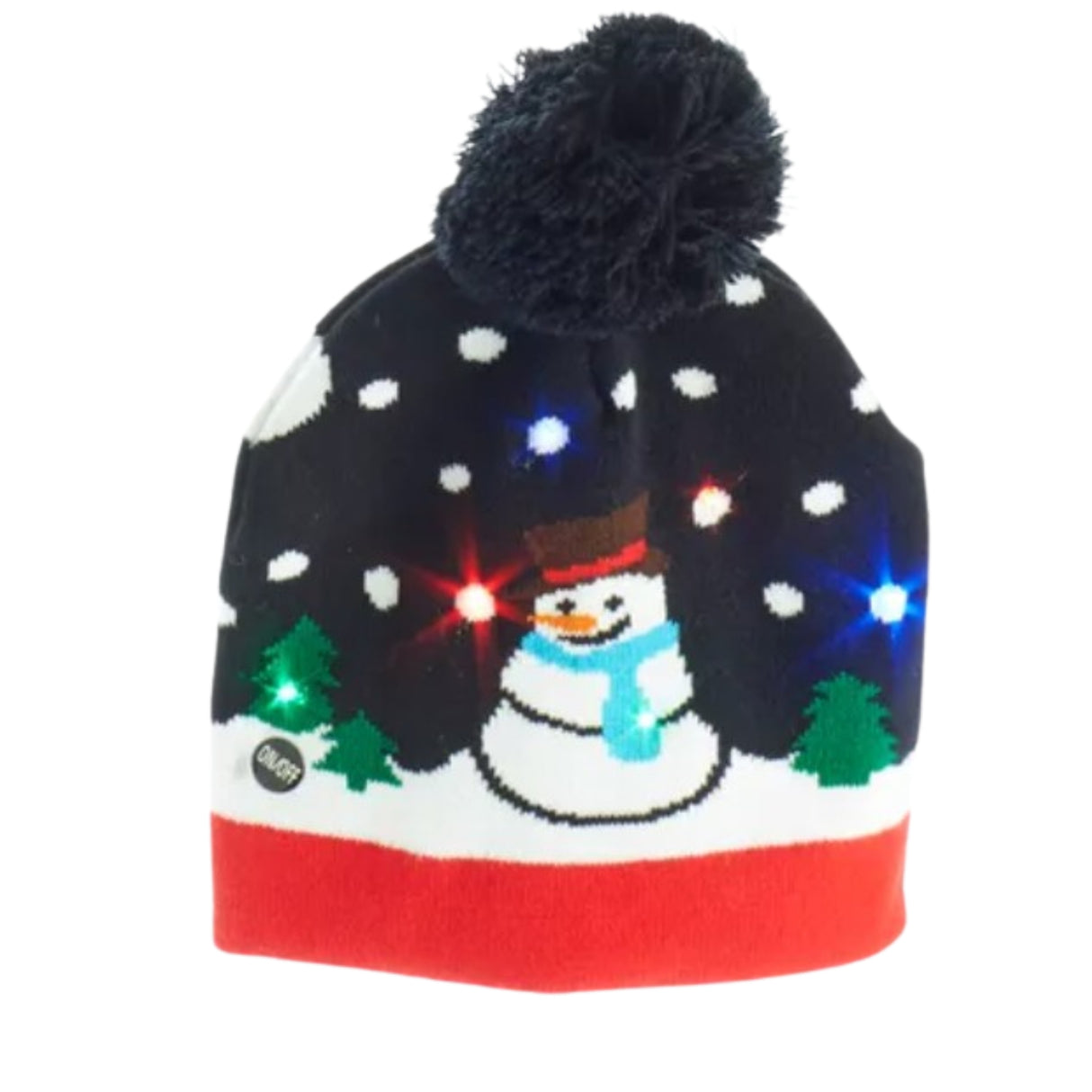 Childs Novelty Battery-Operated LED Christmas Hat Gingerbread Lights Snowman CC5548