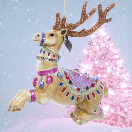Prancer Reindeer Glass Ornament SDH2277-207