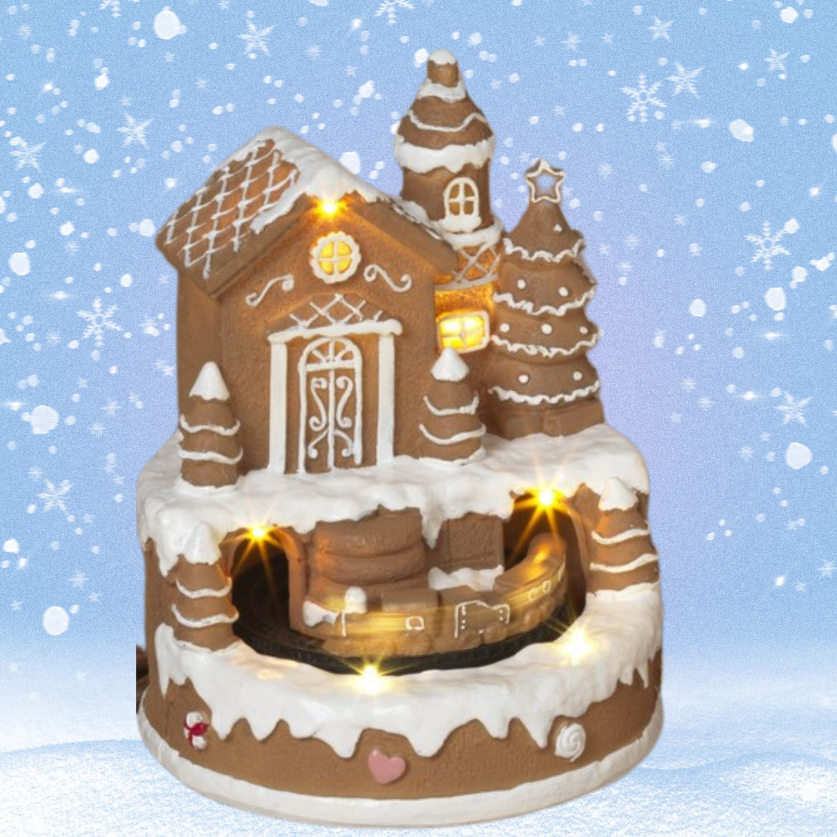 Pre-Order Gerson 9" Lighted Musical Gingerbread Animated House w/ Moving Scene 2807980