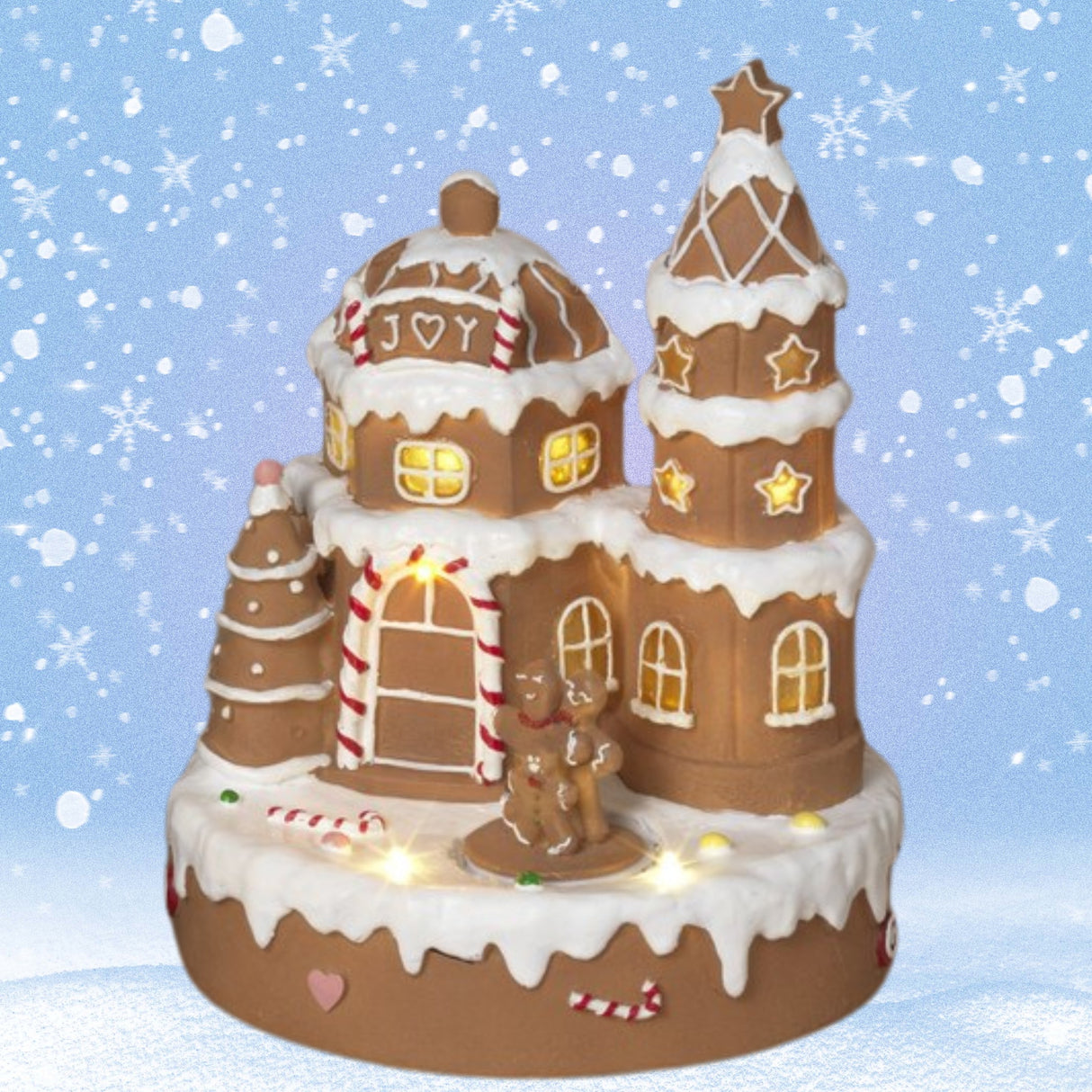 Pre-Order Gerson 9" Lighted Musical Gingerbread Animated House w/ Moving Scene 2807980