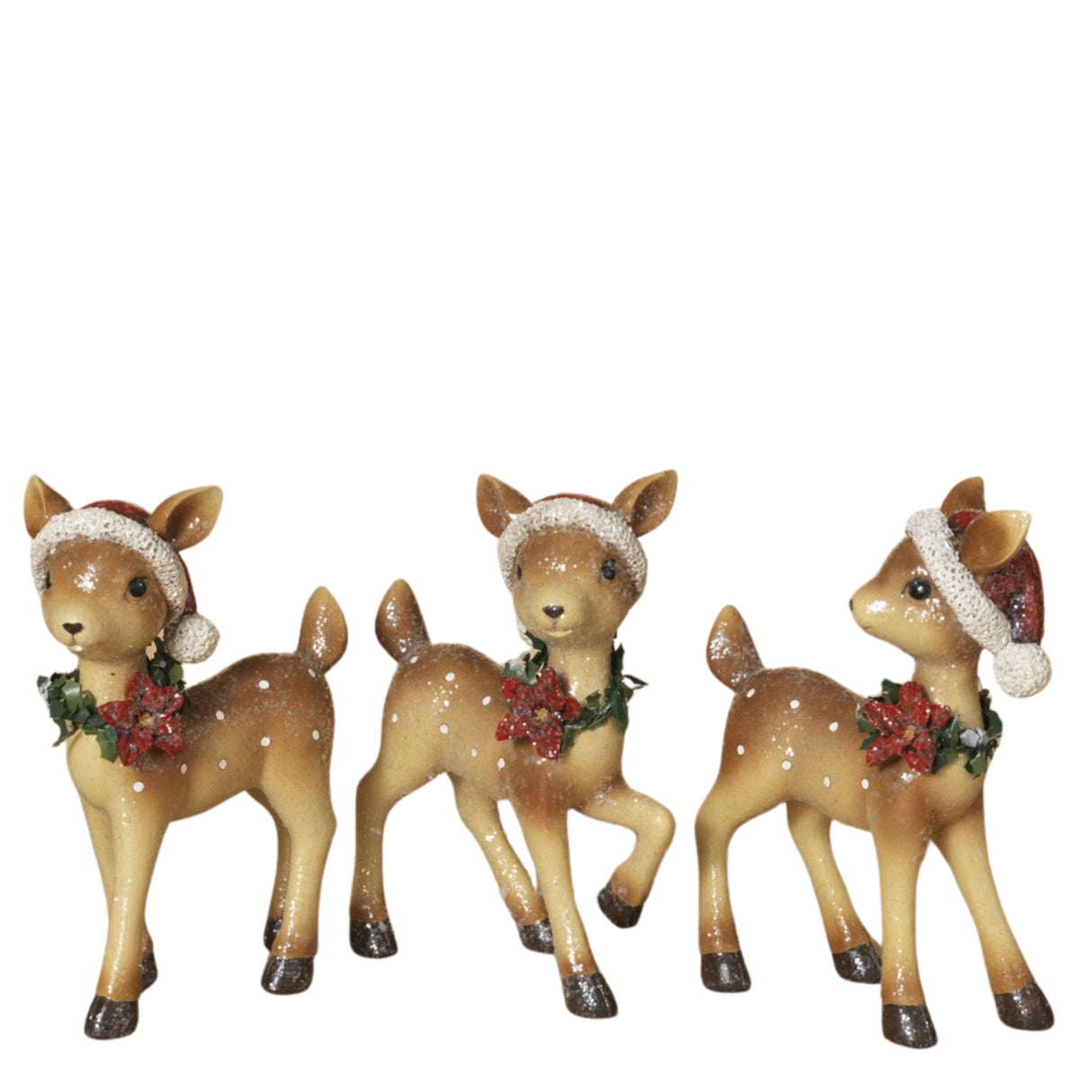 PRE-ORDER Gerson 8"H Resin Holiday Deer Figurine Set 2534730