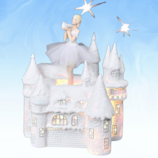 PRE-ORDER December Diamonds 11.5in LED Rotating Ballerina Castle -Blue Nutcracker Suite 29-30255