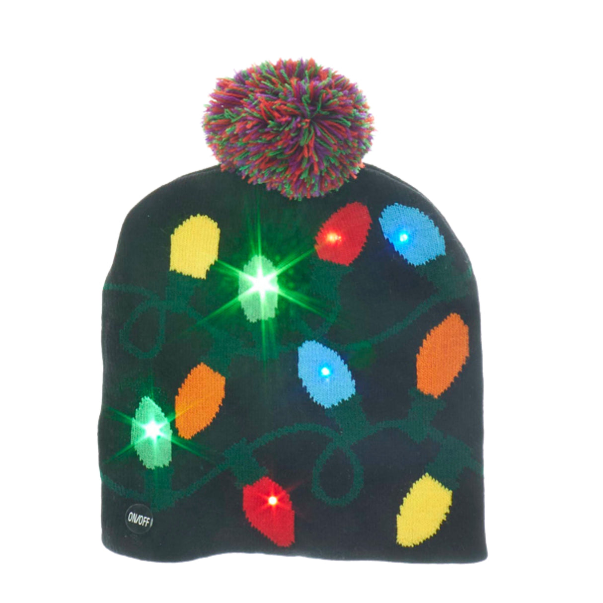 Childs Novelty Battery-Operated LED Christmas Hat Gingerbread Lights Snowman CC5548