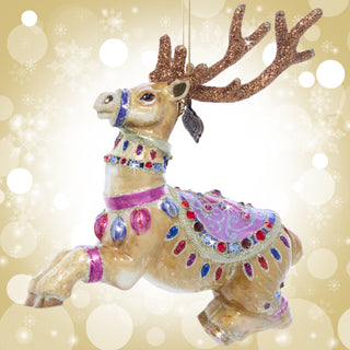 Prancer Reindeer Glass Ornament SDH2277-207