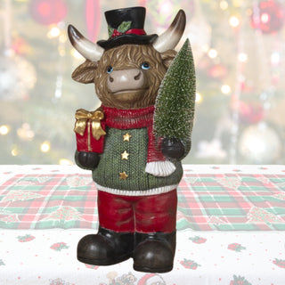 Pre-Order 22.2" Lighted Christmas Highland Cow with Gift  or Lantern 2794840