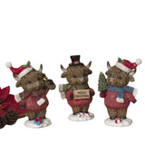 Pre-Order  6.3"H Resin Peppermint Christmas Highland Cows Set 2795180