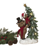 Pre-Order 12.6"H Lighted Resin Holiday Highland Cows Dad Baby w/ Tree & Timer 2795250