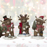 Pre-Order 6"H Resin Holiday Highland Cow w/Skis Peppermint Tree 2795120