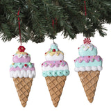 Pre-Order Gerson 6" Christmas Sweet Shop Ice Cream Ornament Set 2806510