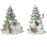 Pre-Order Gerson 7.7" Winter Holidays  Lying Deer with Forest Critters & Christmas Tree Set 2692460