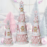 Pre-Order Gerson 15" Pink Christmas Gingerbread Tree Set of 3 2806440