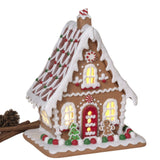 Pre-Order Gerson 10" Lighted Peppermint  Gingerbread House 2806410