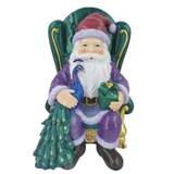 PRE-ORDER December Diamonds 14" Peacock Santa in Chair Display- Peacock Glamour 65-65051