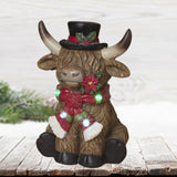 Pre-Order 14" Christmas Holiday Light up Highland Cow w/ Timer 2794990