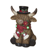 Pre-Order 14" Christmas Holiday Light up Highland Cow w/ Timer 2794990