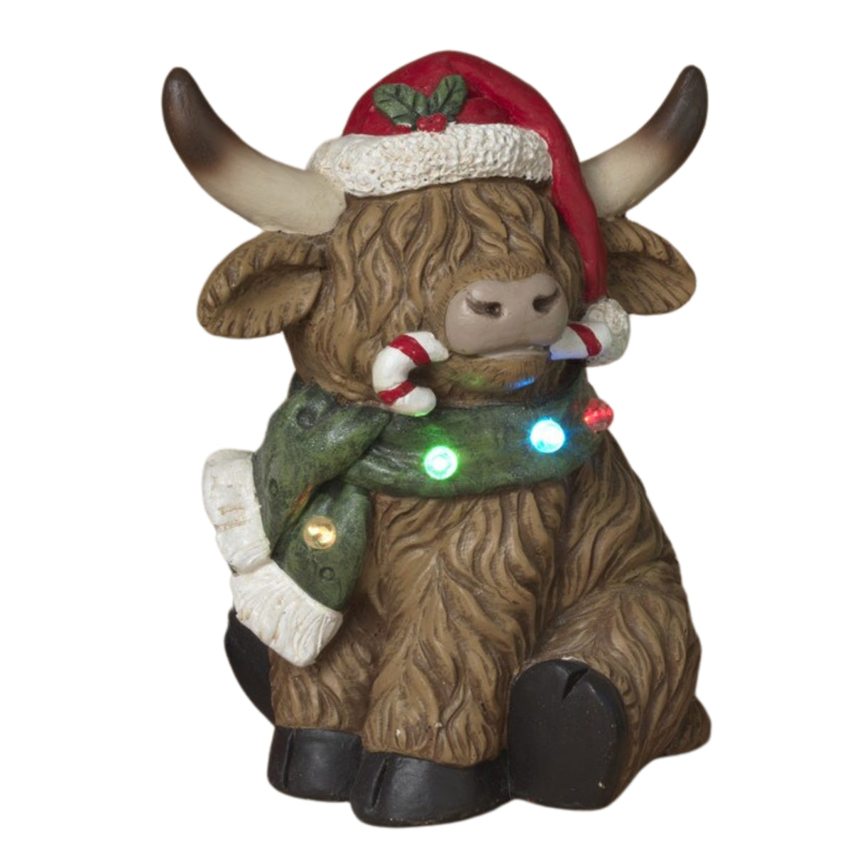 Pre-Order 14" Christmas Holiday Light up Highland Cow w/ Timer 2794990