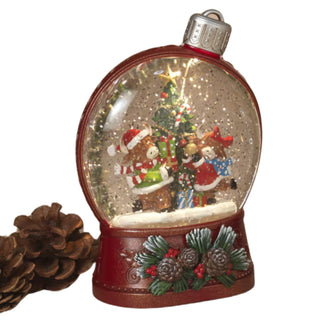 Pre-Order 6.75" Highland Cow Lighted Spinning Water Globe Ornamen w/ Timer 2803480