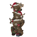 Pre-Order 12.8" Resin Holiday Stacking Highland Cows Figurine Merry Christmas Sign 2795000