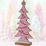 15" Pink Resin Candy Frosted Gingerbread Tree