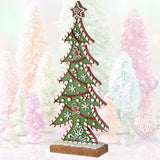 15" Green Resin Candy Frosted Gingerbread Tree