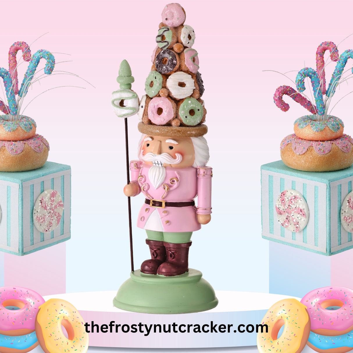 Regency 15" Resin Doughnut Hat Nutcracker w/Staff