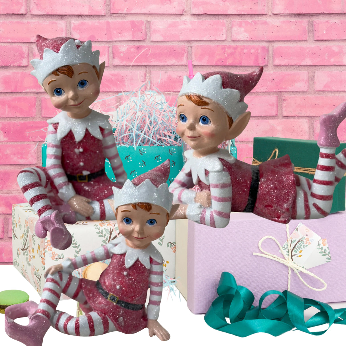 Regency 6-8 in Resin Sweet Elves Set of 3 Christmas Sweet Shop