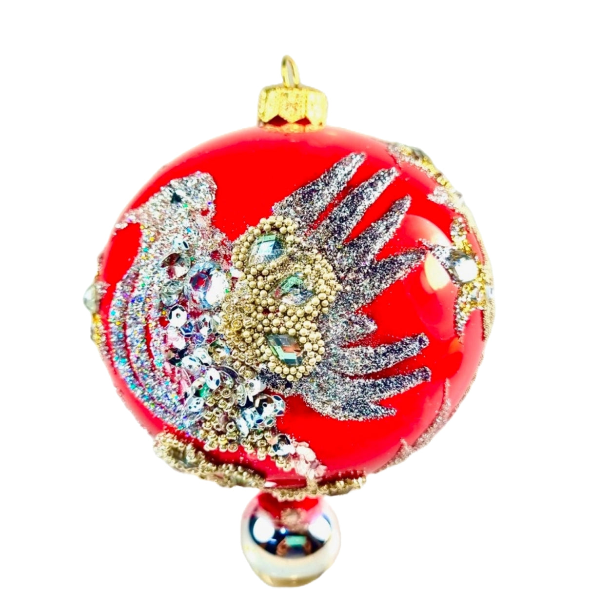 5" Ruby Tapestry Ornament by HeARTfully Yours - Option 2