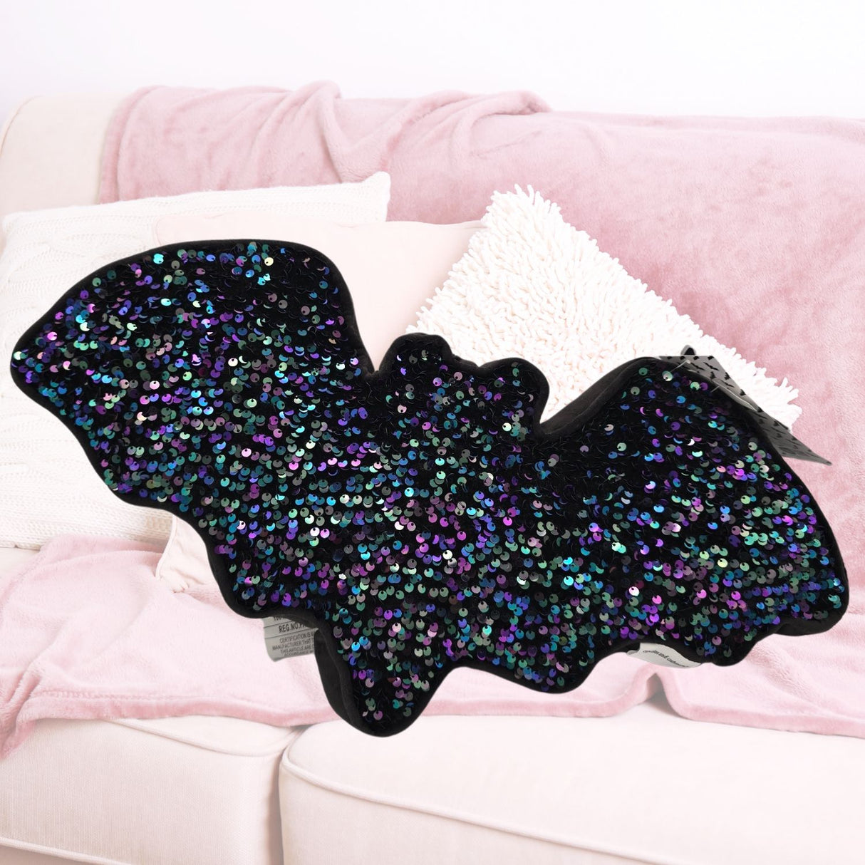 Cupcakes and Cashmere Sequen Bat Pillow