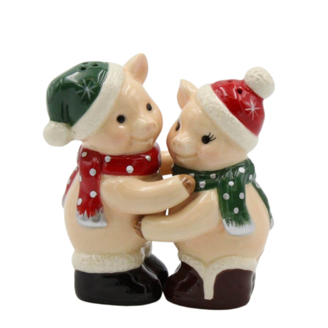 Christmas Pig Salt And Pepper Shaker Set