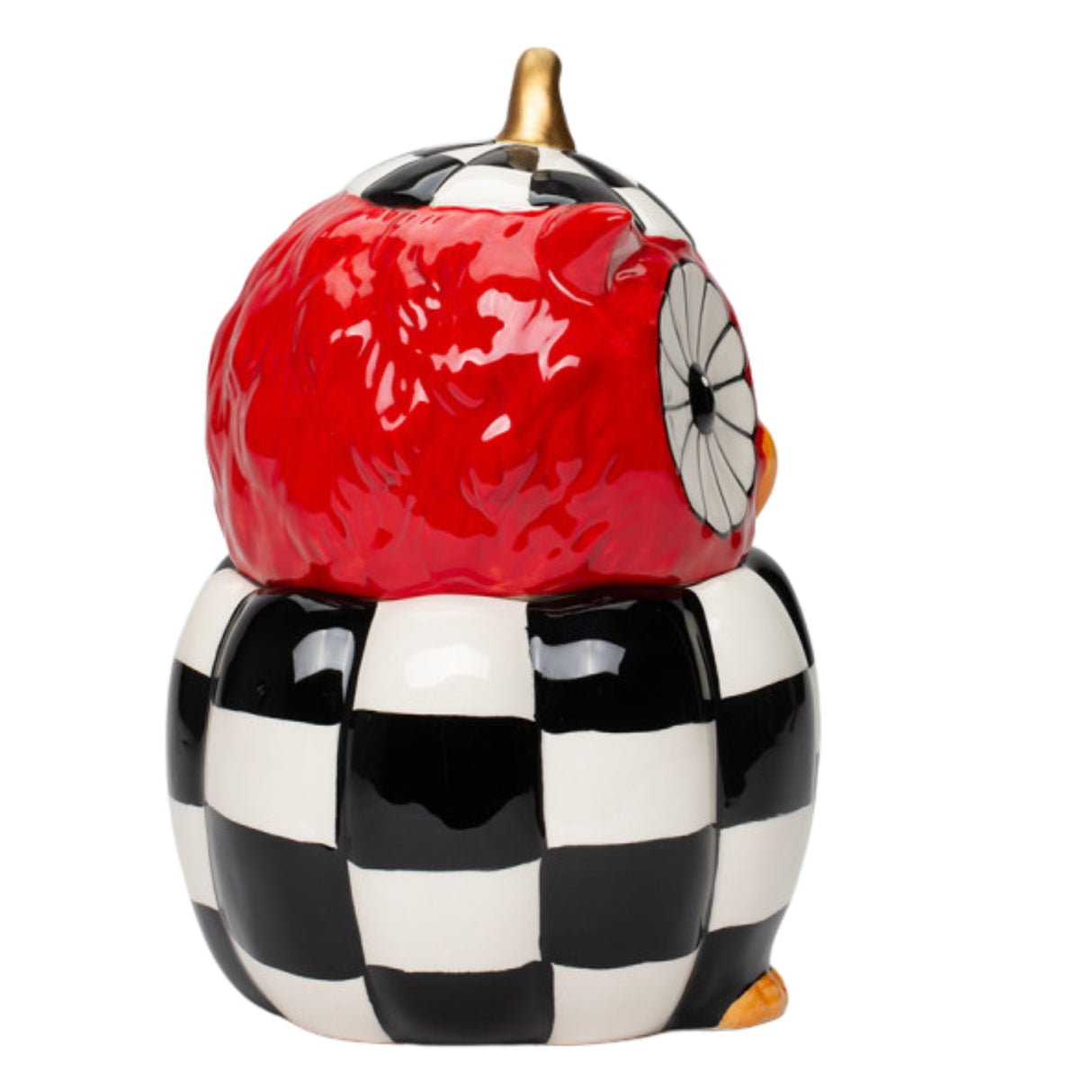 2024 Whimsical Checkerboard Owl Candy Jar