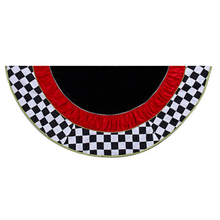 Black and White Harlequin Checkered Tree Skirt Alice in Wonderland