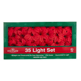 32' UL 35-Light Red Poinsettia Light Set UL0038/R