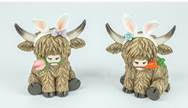 Hanna Handiworks Resin Highland Cows Easter Bunny Ears Cow 2025 Set 65475