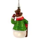 Illuminated Gems USB LED Lighted Snowman with Sled Ornament