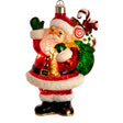 Illuminated Gems Glass USB Warm White LED Santa With Gift Bag Ornament