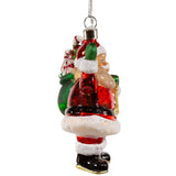 Illuminated Gems Glass USB Warm White LED Santa With Gift Bag Ornament