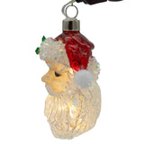 Glass USB Warm White LED Fairy Light Santa Head Ornament