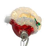 Glass USB Warm White LED Fairy Light Santa Head Ornament